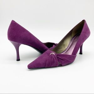BCBG Girls Purple Suede Pointy Toe Pump 8/38